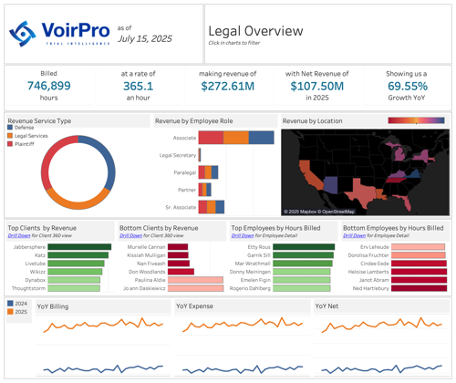 VoirPro Analytics Consulting sample dashboard